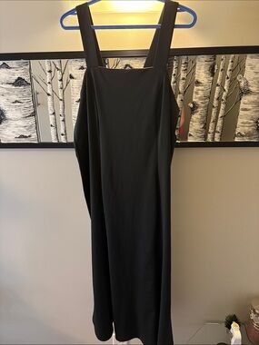 SHEIN Black Square-Neck Maxi Dress with Wide Straps